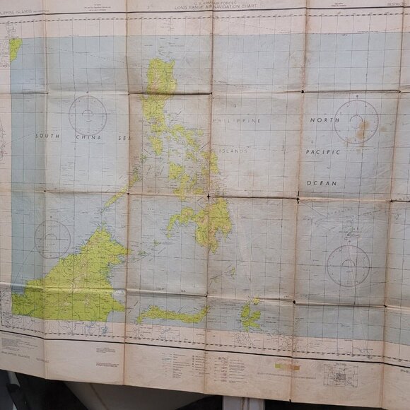 Feb 1944 WWII Amy Air Forces Long Range Navigation Chart Philippine Island Topo - Picture 4 of 16